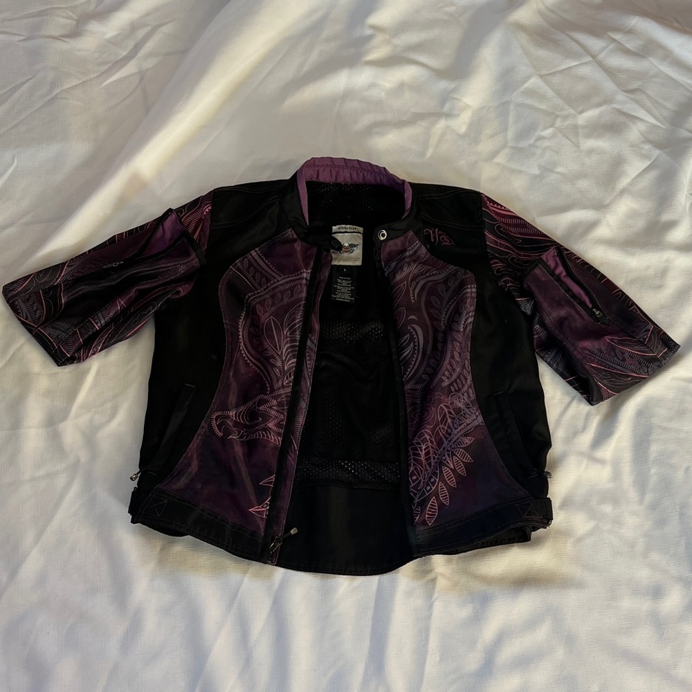 Purple And Black Patterned Jacket - image 3